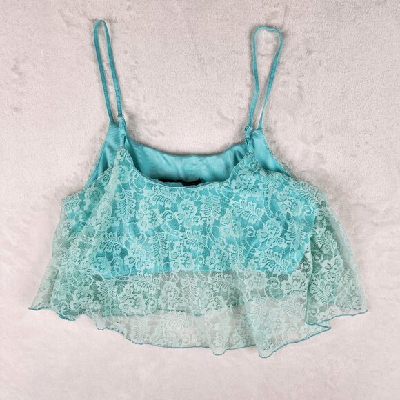 Speed Limit MPH Blue Lace Crop Top Size XL - Picture 3 of 12